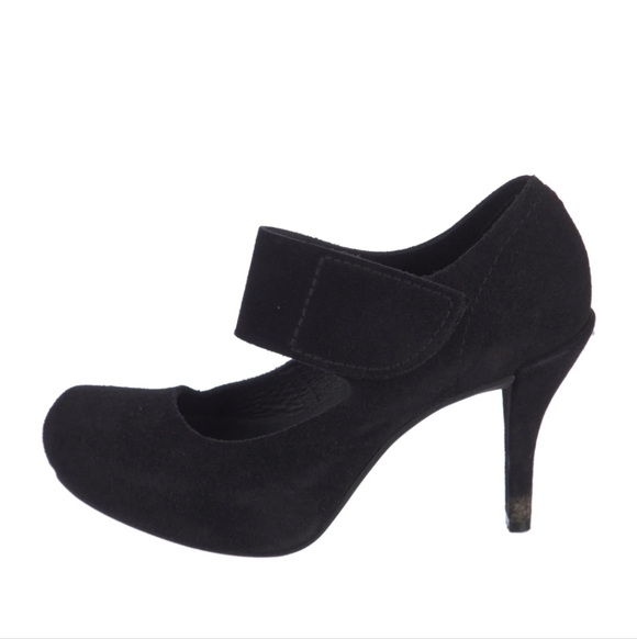 Pedro Garcia Mary Jane Black Suede Heels Eu Size 40 Approx 9-9.5 US - Picture 1 of 16